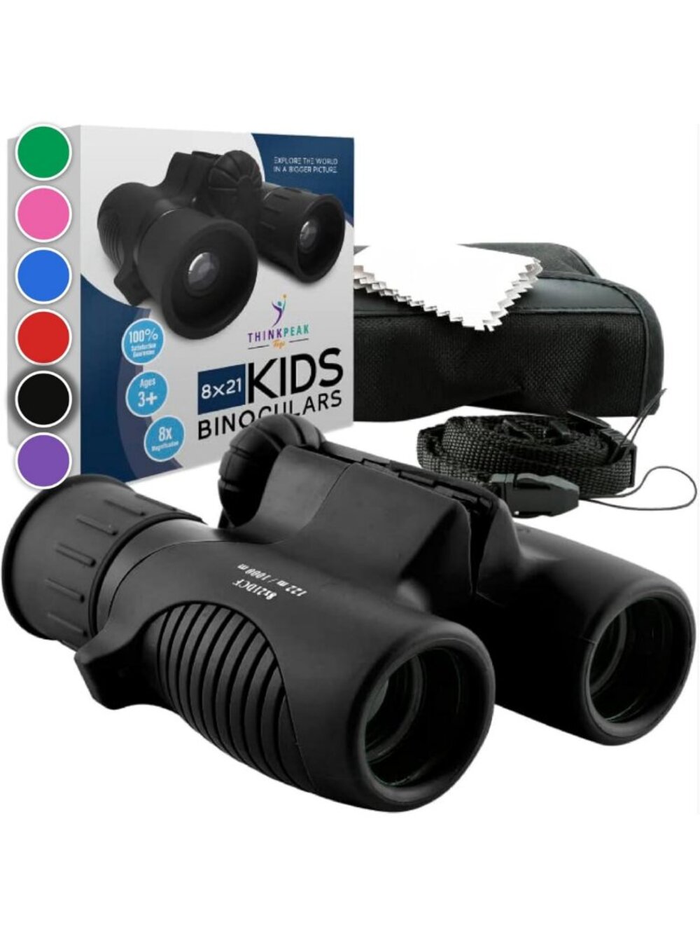Compact Black Binoculars for Kids 3-12 | STEM Outdoor Adventure & Nature